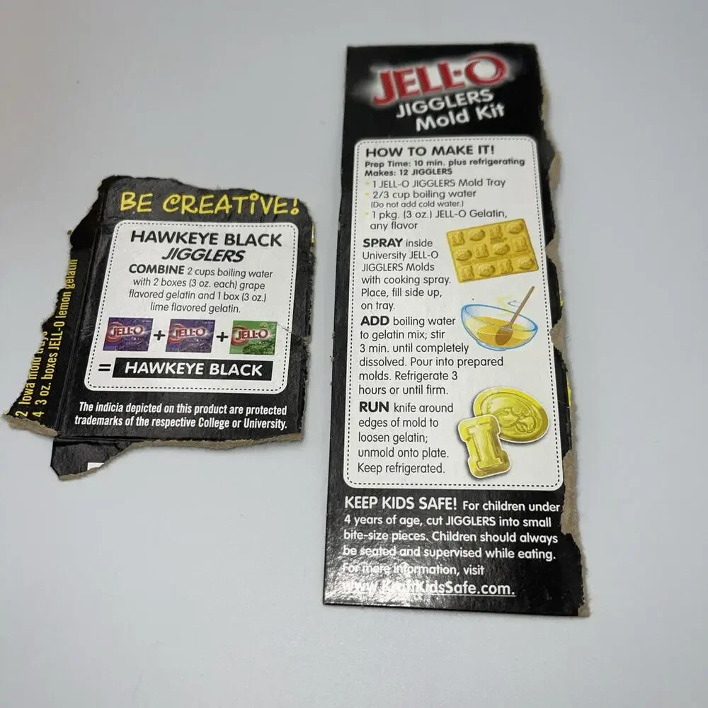 IOWA Hawkeyes JELL-O Jigglers‎ Molds Jello Shot Molds Set Of 6